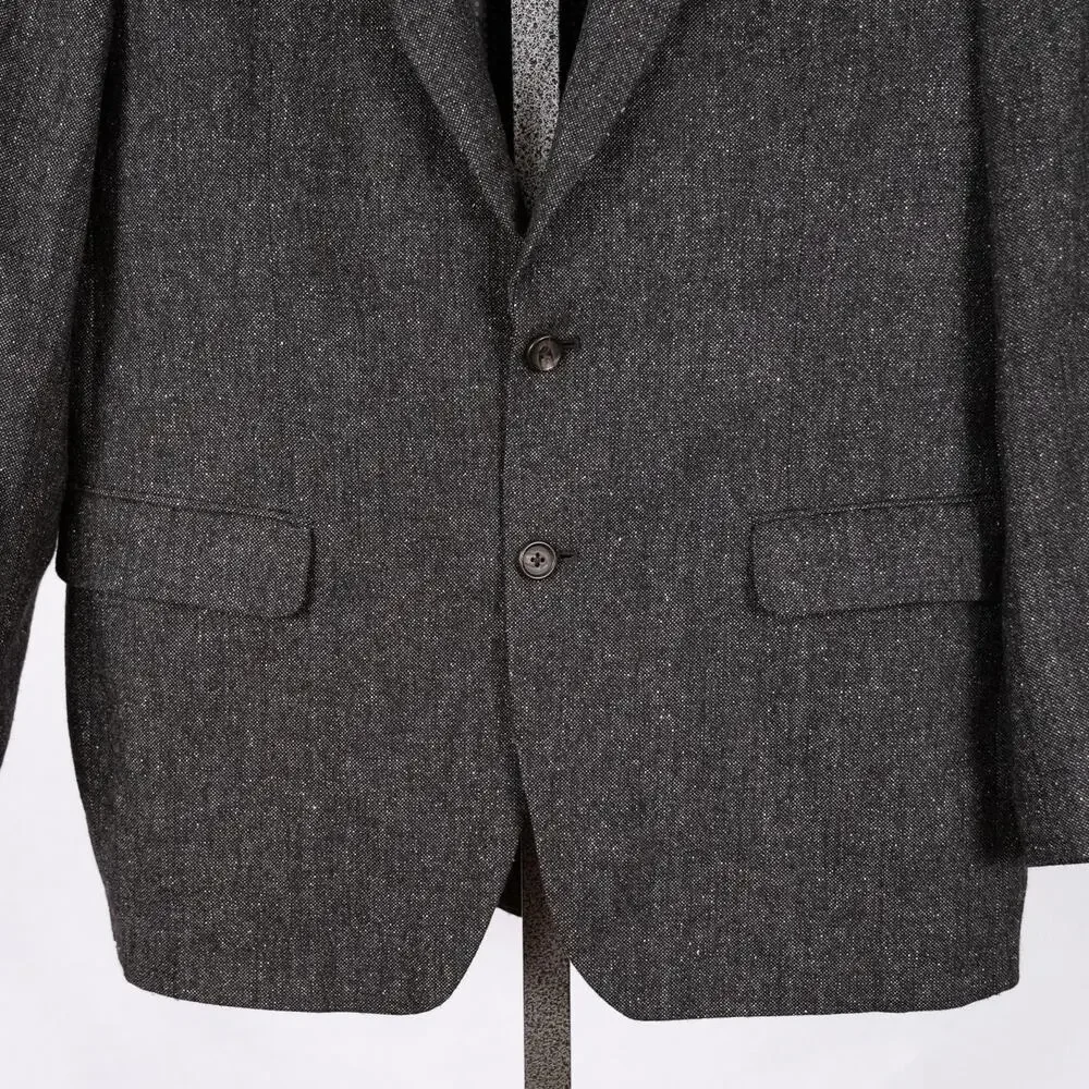 Ralph Lauren Classic Men's Wool Silk Blazer Size 42R Elbow Patches Charcoal Gray